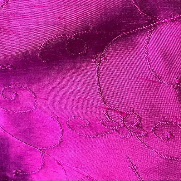 Purple Silk Wrap Surplice Career Blouse Embroidered Size 8 - Picture 5 of 7